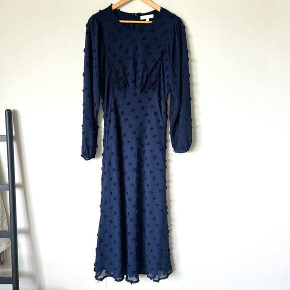 Anthropologie Eri + Ali Michaela Textured Dot Dress Size 8 - Picture 2 of 13